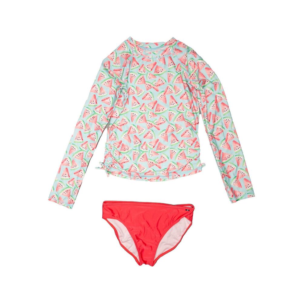 Nautica Girls Rash Guard With Bottoms Watermelon Print Multi Size XL (16)